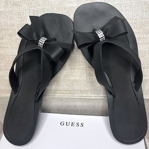Black Guess flip flops